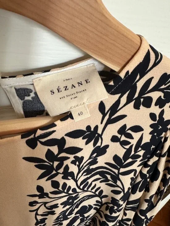 Sézane Black and Tan Nicola Dress - Nora Print size 8/40 - Picture 5 of 6